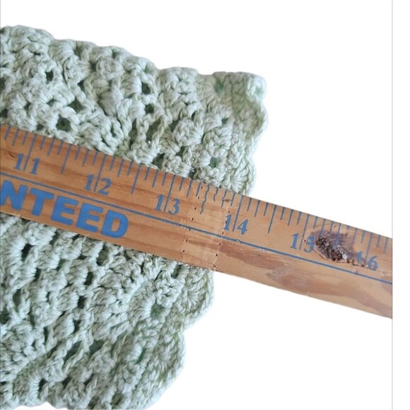 Bay Studio Crochet Knit Cardigan Sz XL Soft Sage Green Vintage Cottagecore Y2K - Picture 14 of 16